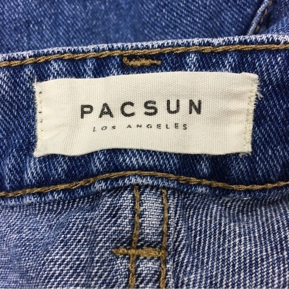 PACSUN Mom Short High Rise Waist Jean Denim Double Yoke Western Flair Size 28 - Picture 6 of 11